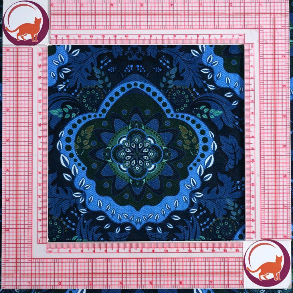Dekostoff Canvas Mandala blau